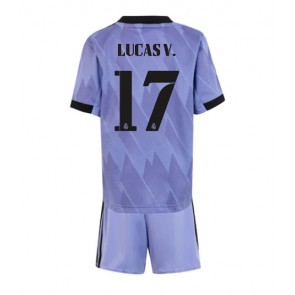 Real Madrid Lucas Vazquez #17 kläder Barn 2022-23 Bortatröja Kortärmad (+ korta byxor)